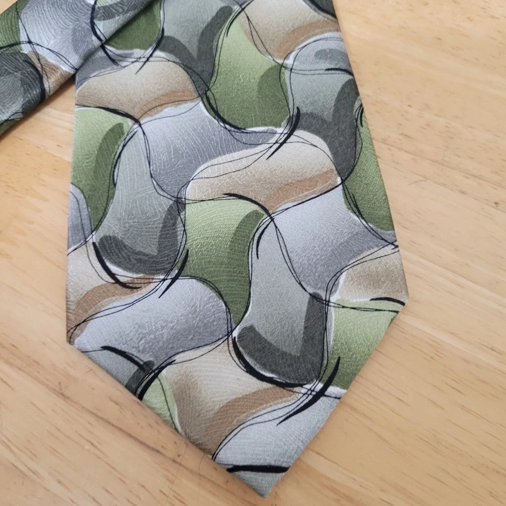 J Garcia Mens‎ Abstract Swirl Silk Necktie Collection Fifty Three